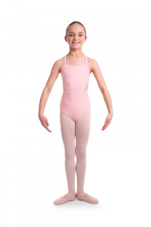 Kids' Bloch Becki Animal Printed Mesh Camisole Leotards Candy Pink | MYZDE77182