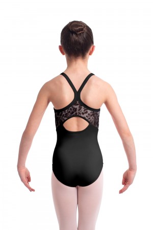 Kids' Bloch Becki Animal Printed Mesh Camisole Leotards Black | EMYHC27398