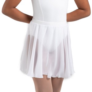 Kids' Bloch Chayanne Chiffon Short Circle Skirts White | MYDYB15110