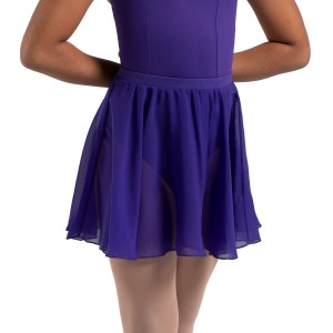 Kids' Bloch Chayanne Chiffon Short Circle Skirts Deep Purple | MYNEJ67896