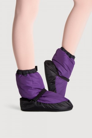 Kids' Bloch Children Warmup Booties Purple/Black | TMYWZ90502