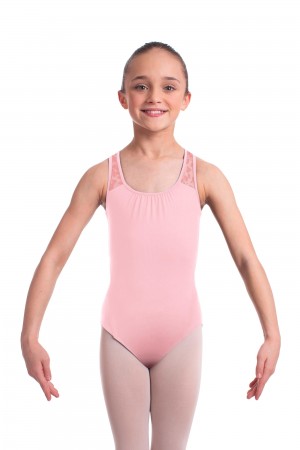 Kids' Bloch Elina Animal Printed Mesh Cross Back Leotards Candy Pink | MMYFT21746