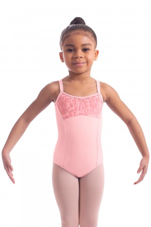 Kids' Bloch Kathrin Animal Printed Mesh Camisole Leotards Candy Pink | DMYVO45465