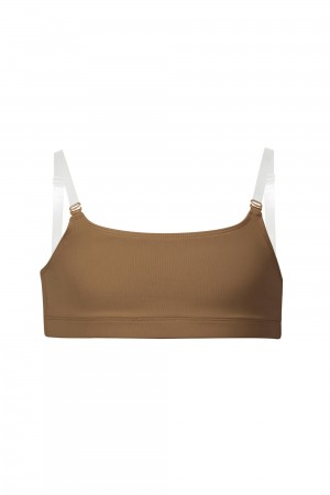 Kids' Bloch Leia Crop Top Underwear Almond | ZMYMJ69311