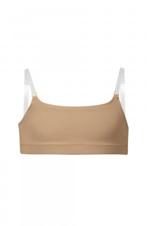 Kids' Bloch Leia Crop Top Underwear Tan | MYJBT90213