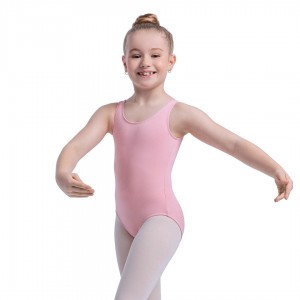 Kids' Bloch Overture Oona Scoop Neck Tank Leotards French Rose | TMYWZ88754