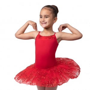 Kids' Bloch Perlaida Sequin Overlay Dress Red | UMYTG70094