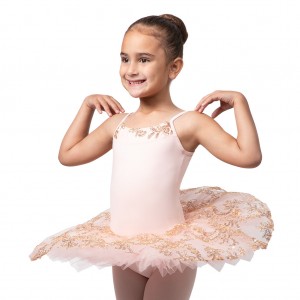 Kids' Bloch Perlaida' Sequin Overlay Tutu Leotards Shell Pink | UMYTG37757