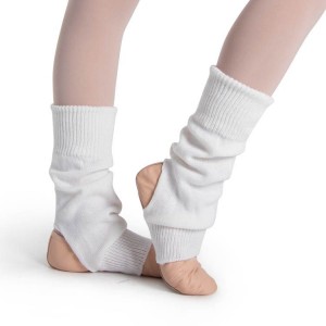 Kids' Bloch Stirrup Legwarmers Knitwear White | UMYND30060