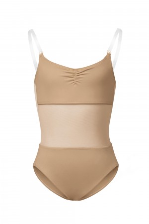 Kids' Bloch Sunna Mesh Panel Body Liner Underwear Tan | PMYQX41114