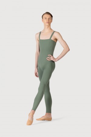 Men's Bloch Curtis Tank Strap Seamed Unitards Army | YMYVQ63151