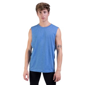 Men's Bloch Harris Relaxed Drop Arm Muscle Tops Royal | MYNZX54390