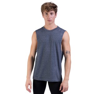 Men's Bloch Harris Relaxed Drop Arm Muscle Tops Navy | YMYGT82340