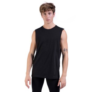 Men's Bloch Harris Relaxed Drop Arm Muscle Tops Black | MYQCS80586