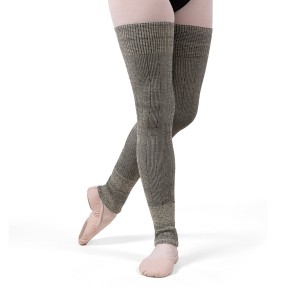 Men's Bloch Knit Long Ribbed Legwarmers Knitwear Butter/Dark Grey | QMYWA45170