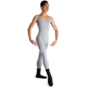 Men's Bloch Mark Scoop Neck Tank Unitards Grey Marle | MYZPD52427