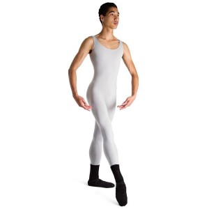 Men's Bloch Mark Scoop Neck Tank Unitards Silver | MYNEJ33099