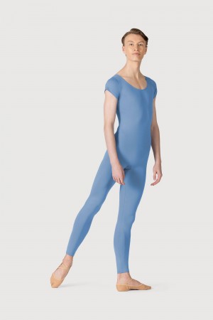 Men's Bloch Microlux™ Scoop Neck Cap Sleeve Unitards Cornflower | MYJZR29506