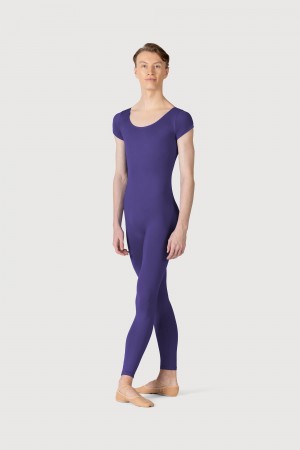 Men's Bloch Microlux™ Scoop Neck Cap Sleeve Unitards Deep Purple | BMYSO56631