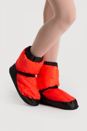 Women's Bloch Adult Warmup Booties Orange Fluro | MYJKU16152