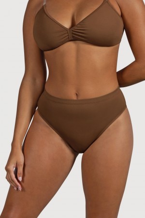 Women's Bloch Aquila High Waist Underwear Cocoa | QMYWA74108