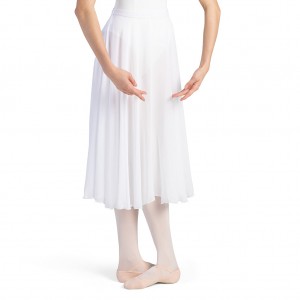 Women's Bloch Cambria Full Circle Chiffon Skirts White | GMYEC52806