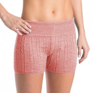 Women's Bloch Carezza Cable Knit Fold Down Bottoms French Rose | MMYHR58217