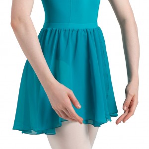 Women's Bloch Chezanne Chiffon Mock Wrap Skirts Teal | XMYBH80590