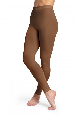 Women's Bloch Contoursoft Footless Tight Cocoa | MMYHR18202