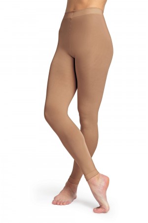 Women's Bloch Contoursoft Footless Tight Bloch Tan | UMYTG75829