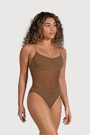 Women's Bloch Cordelia Mesh Panel Underwear Almond | XMYGW78872