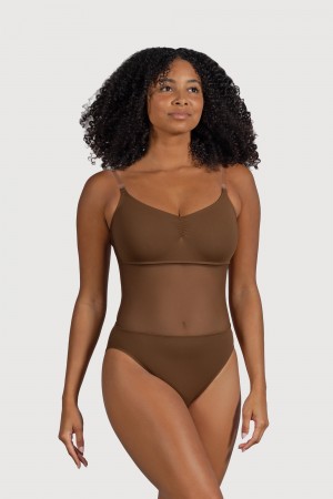 Women's Bloch Cordelia Mesh Panel Underwear Cocoa | DMYKV15149