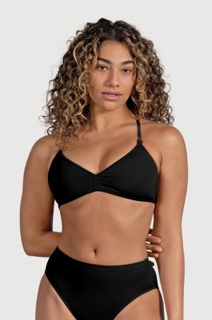 Women's Bloch Deva V Front Underwear Black | PMYQX62901