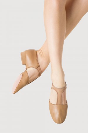 Women's Bloch Elastosplit Grecian Jazz Tan | ZMYNQ28688