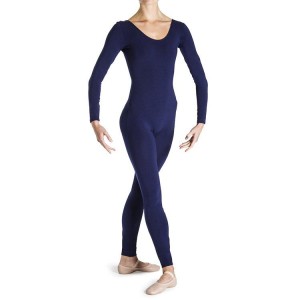 Women's Bloch Eugene Long Sleeve Scoop Unitards Navy | MYJKU23363