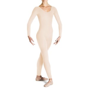 Women's Bloch Eugene Long Sleeve Scoop Unitards Wheat | GMYEC93426