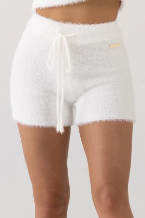 Women's Bloch Eyelash Knit Short Knitwear Cream | MYJZR90171