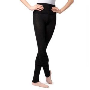 Women's Bloch Full Length Roll Waist Womens Warmup Pant Knitwear Black | MYXBR17429