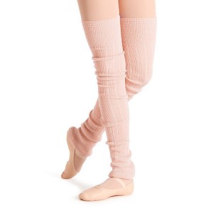 Women's Bloch Long Ribbed Legwarmers Knitwear Pink | DMYKV53387