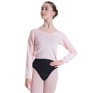 Women's Bloch Overt Cropped Long Sleeve Womens Sweater Knitwear Pink | MYIIZ67172