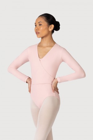 Women's Bloch Overture Crossover Long Sleeve Wrap Tops Candy Pink | TMYWZ94412