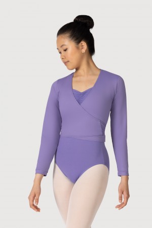 Women's Bloch Overture Crossover Long Sleeve Wrap Tops Jacaranda | QMYUV67828