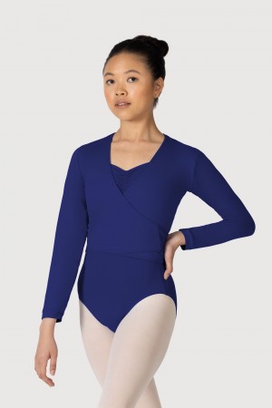 Women's Bloch Overture Crossover Long Sleeve Wrap Tops Marine | LMYTR74423