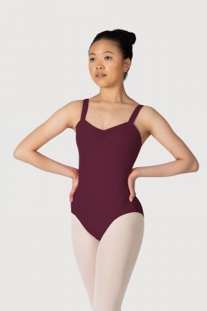 Women's Bloch Overture Obelia Princess Seam Leotards Burgundy | SMYNY53578