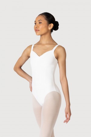 Women's Bloch Overture Ondina Princess Seam Leotards White | MYJVR87505