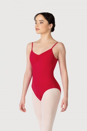 Women's Bloch Overture Oriana Princess Seam Leotards Red | MYQAV31137