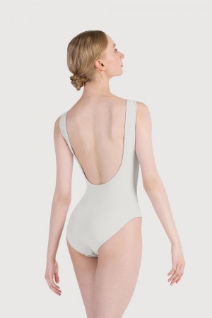 Women's Bloch Reyna Boat Neck Rib Leotards Ivory | MYCIF80794