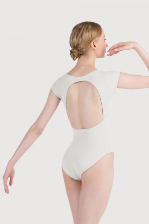 Women's Bloch Rionna Rib Cap Sleeve Leotards Ivory | PMYER48753