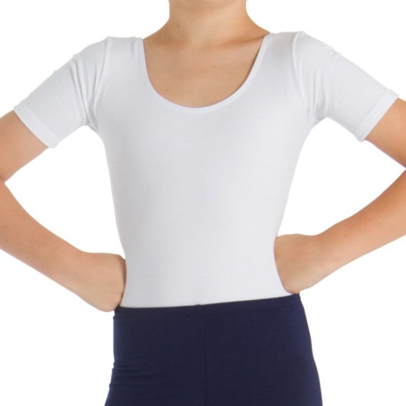 Kids\' Bloch Bannon Cap Sleeve Tops White | MMYFT77452