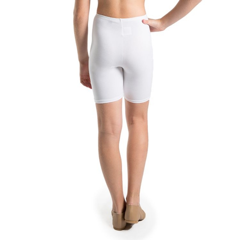 Kids' Bloch Basic Bike Length Short Bottoms White | BMYSD88221